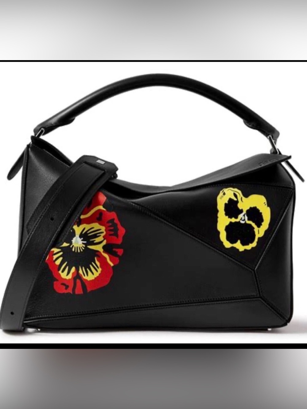 Authentic - LOEWE Joe Brainard 2021 Large Pansies Puzzle Bag -Limited Edition